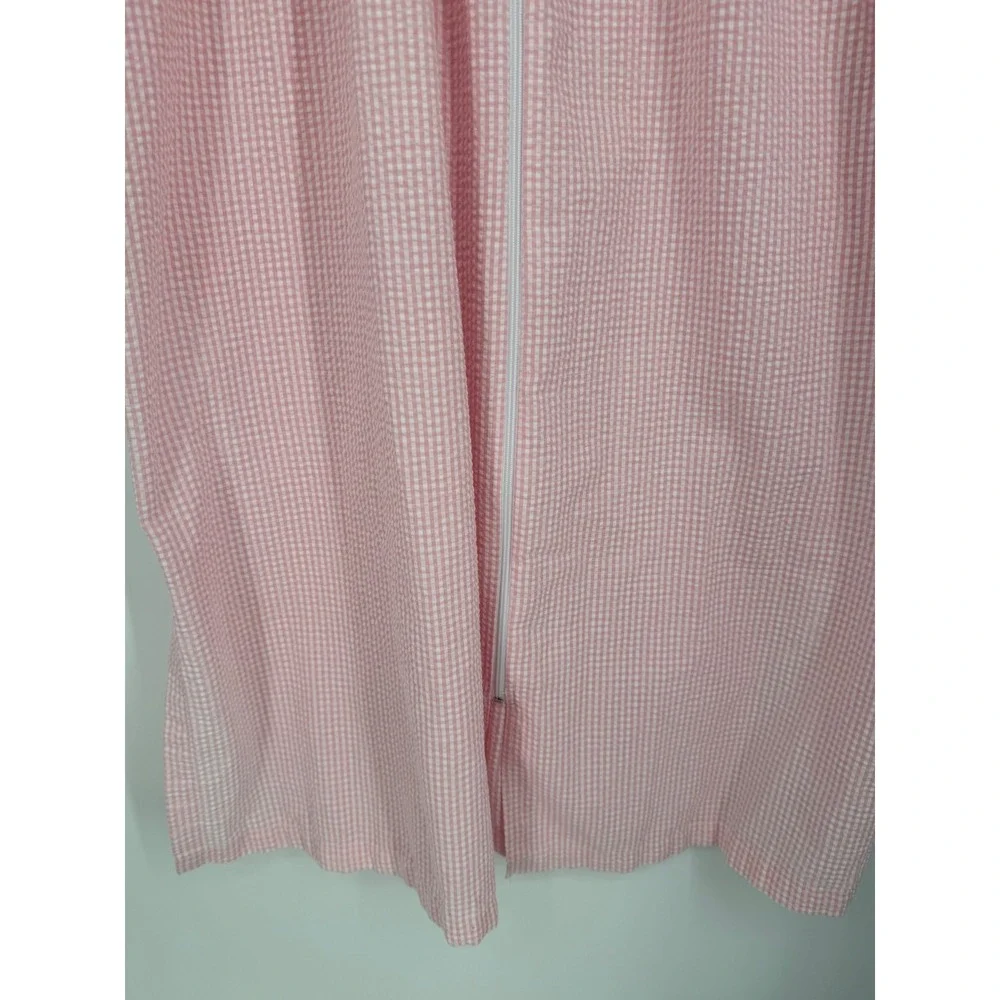 Miss Elaine Womens Nightgown 1X Gingham Smocked Embroidered Housecoat Duster
